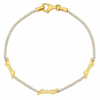 Zlatý náramek Brillante ze žlutého zlata a Brilliance Zirconia - 4 mm