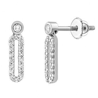 Diamantové náušnice Zerona z bílého zlata s diamanty 0,16 + 0,05 ct