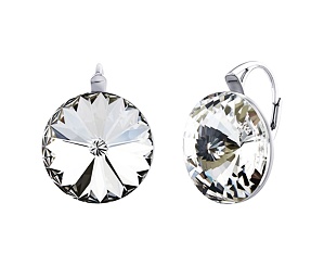 Strieborné náušnice so Swarovski® Crystals 18 mm rivoli číre