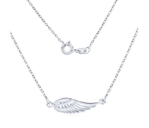 Strieborný náhrdelník s príveskom anjelského krídla