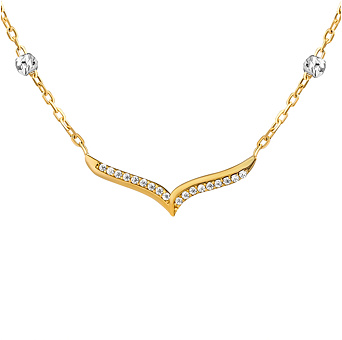 Damen Halskette Vionne in Weiß- und Gelbgold mit Brilliance Zirconia – 1,3 mm