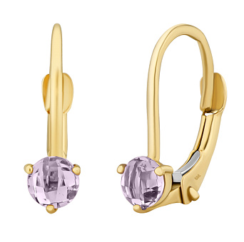 Amethyst Ohrringe Wilma aus Gelbgold 585 mit echtem Amethyst