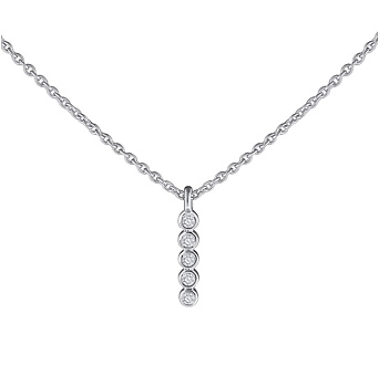 Diamantový náhrdelník Sylwana z bílého zlata 40+5 cm 0,04 ct