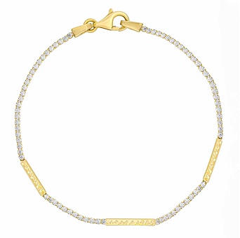 Zlatý náramek Eleganza ze žlutého zlata s Brilliance Zirconia- 2,5 mm
