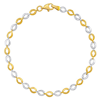 Goldarmband Apollon aus Gelb- und Weißgold 585 mit doppelten Gliedern 4 mm
