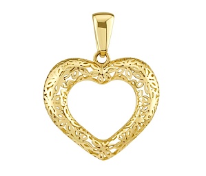 Zlatý přívěsek Anfisa s broušeným srdcem ze žlutého zlata