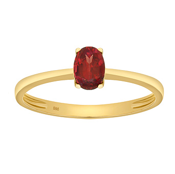 Zlatý prsten Ravena ze žlutého zlata s přírodním granátem