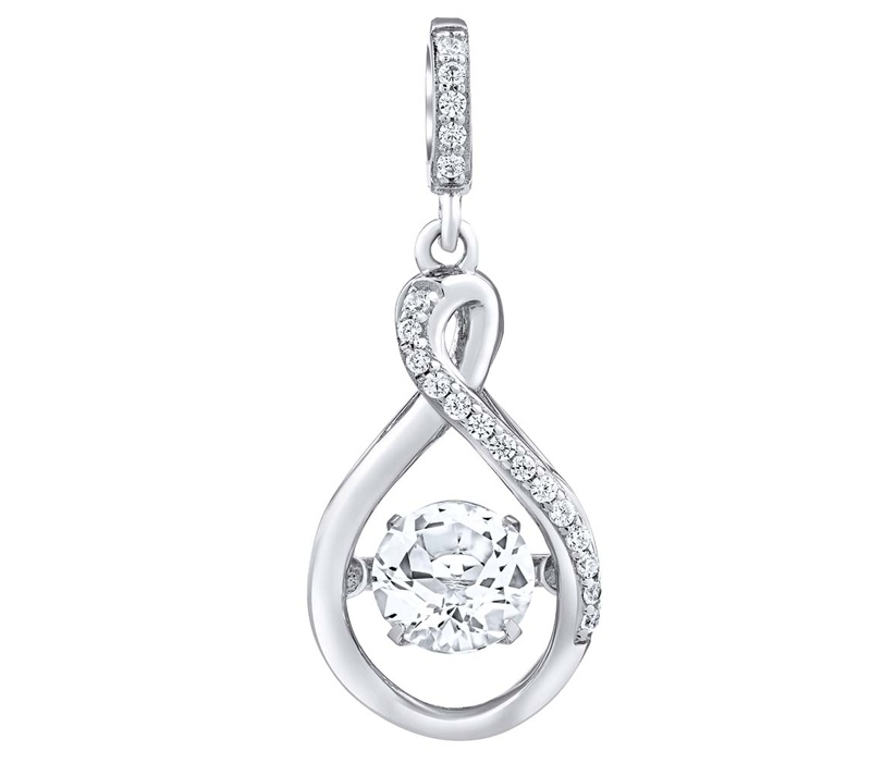 Stříbrná souprava šperků Amalea s tančícím bílým topazem a Brilliance Zirconia