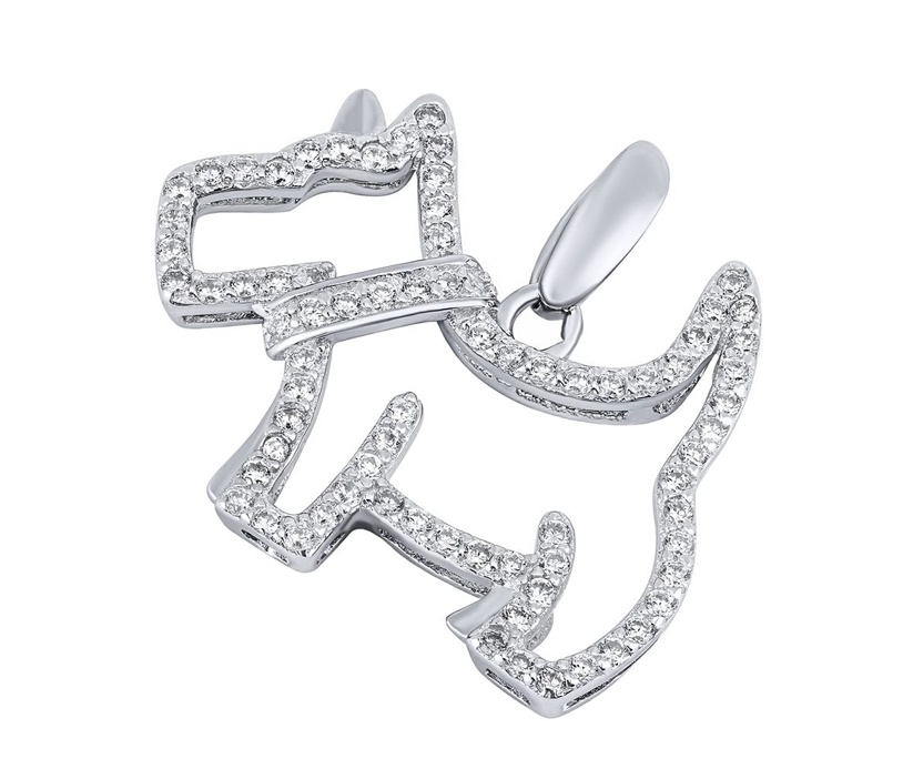 Stříbrný přívěsek Sid ve tvaru psa s Brilliance Zirconia