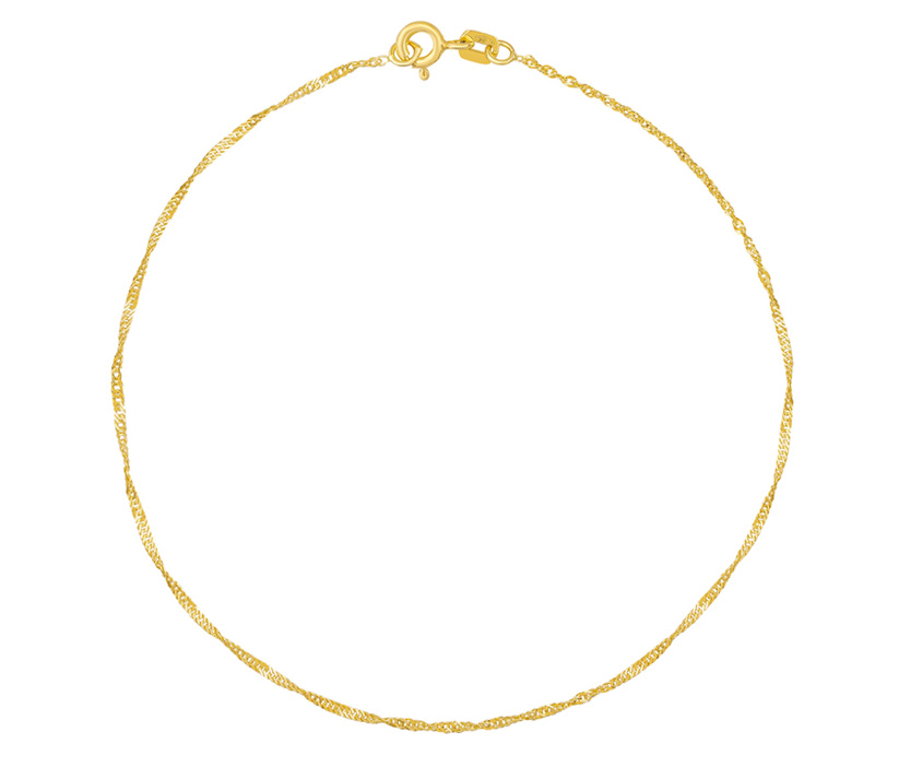 Zlatý náramek Singapur ze žlutého zlata - 1 mm