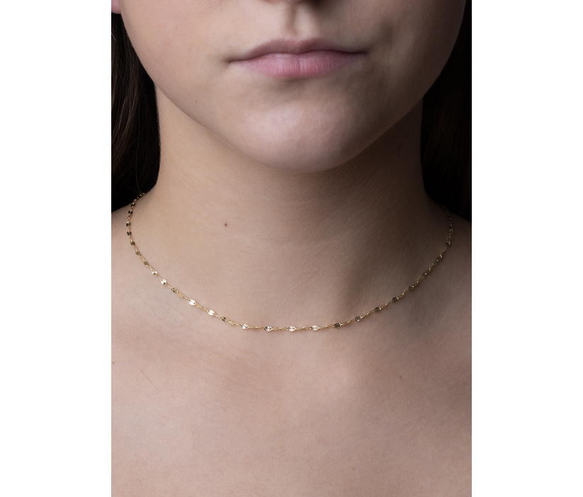 Zlatý řetízek Sunburst se zdobenými očky 2 mm - Y