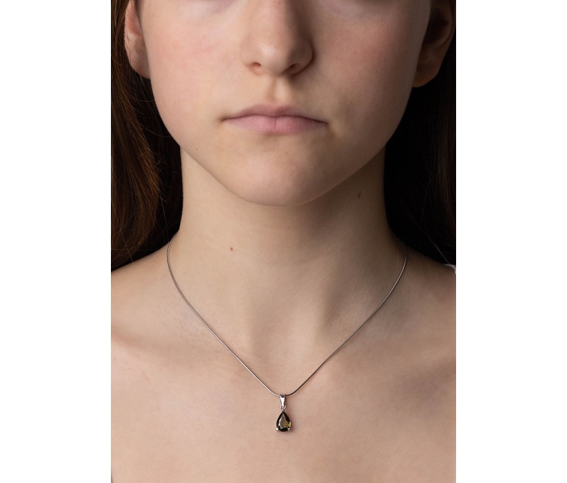 Ciondolo in argento Babette con moldavite naturale