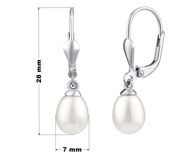 Elegante Perlen Ohrringe aus Silber 925 weiße Perle