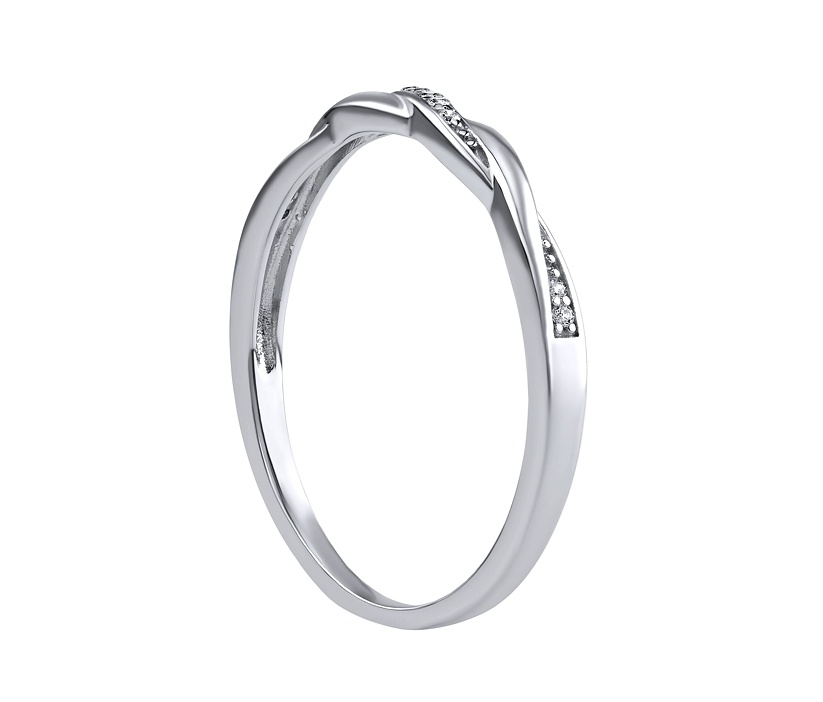 Strieborný prsteň Asumi pletený s Brilliance Zirconia