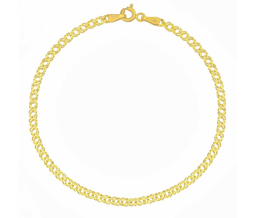 Zlatý náramek Double Rombo ze žlutého zlata - 2,5 mm