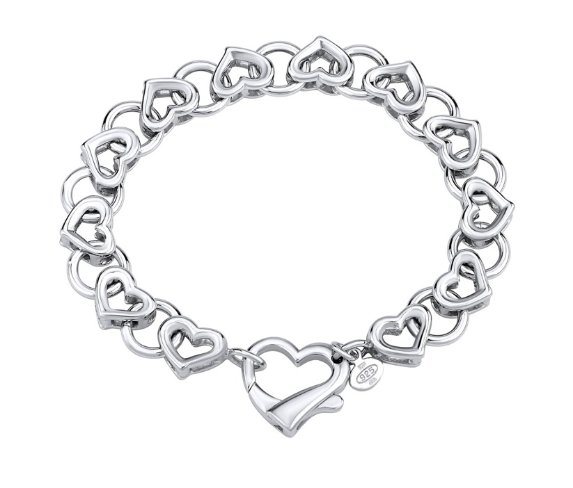 Luxuriöses LOVE Silberarmband mit Herzchen