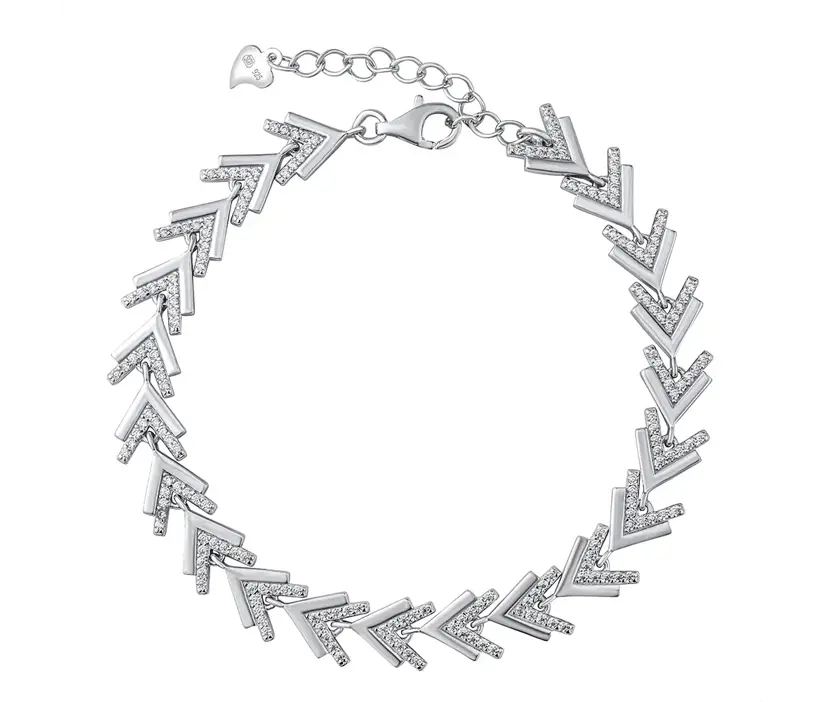 Dámsky strieborný náramok Arrow zdobený Brilliance Zirconia