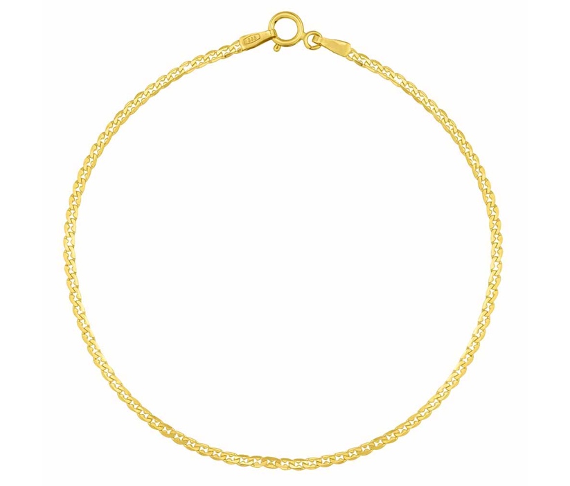 Zlatý náramek Curb Pancr ze žlutého zlata - 1,8 mm