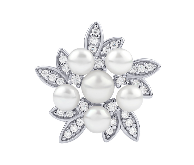 Silberschmuckset Rebecca mit echten Perlen und Brilliance Zirconia – Ohrringe und Anhänger