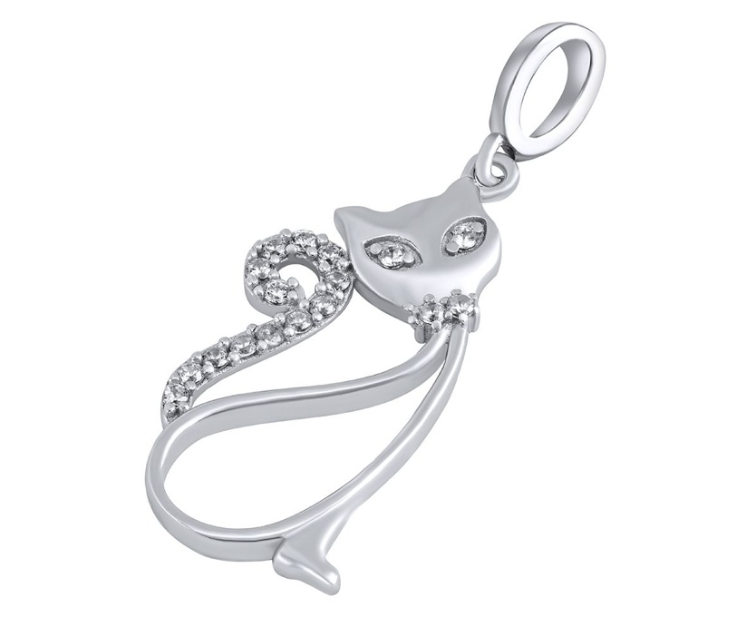 Stříbrný přívěsek Ambra ve tvaru kočky s Brilliance Zirconia