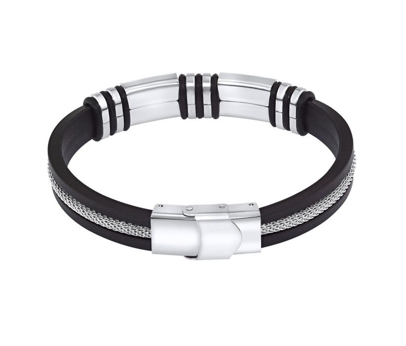 Pánský pryžový náramek s chirurgickou ocelí