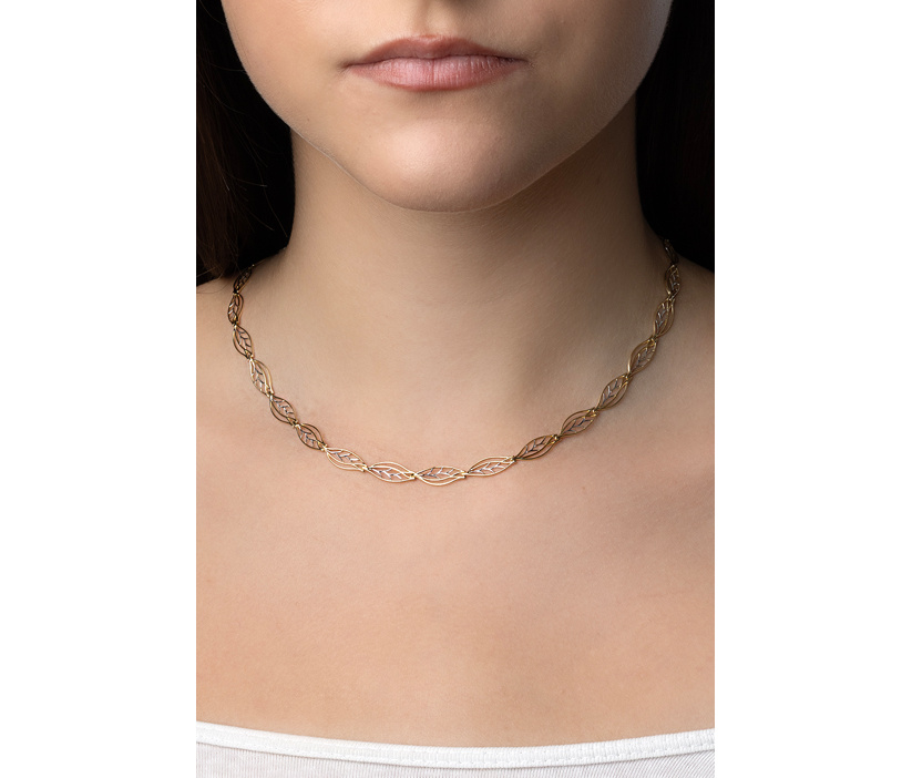 Zlatý náhrdelník Elenis ze žlutého a bílého zlata - 6 mm