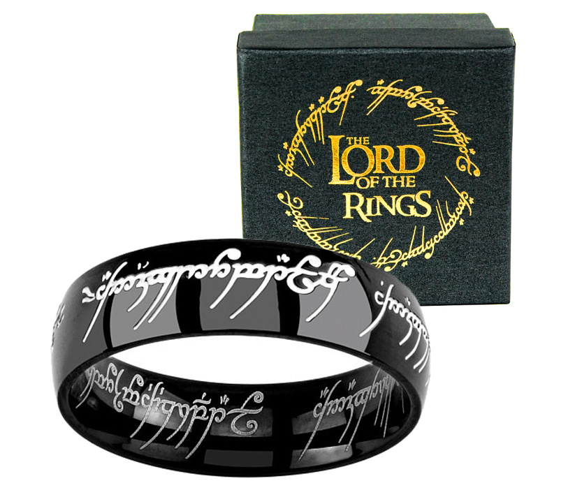 Černý ocelový prsten moci z Pána prstenů a Hobit