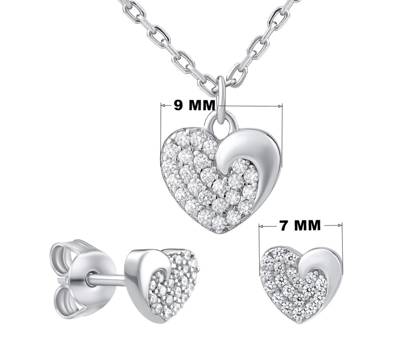 Set regalo di gioielli LOVE in argento per gli innamorati