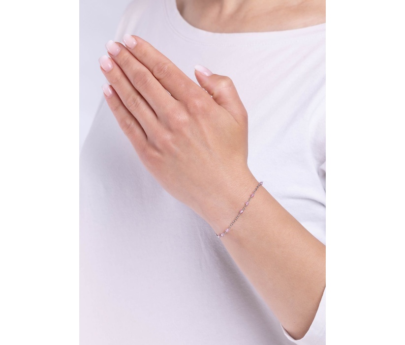 Silberarmband Marina 17 + 3 cm – rosa