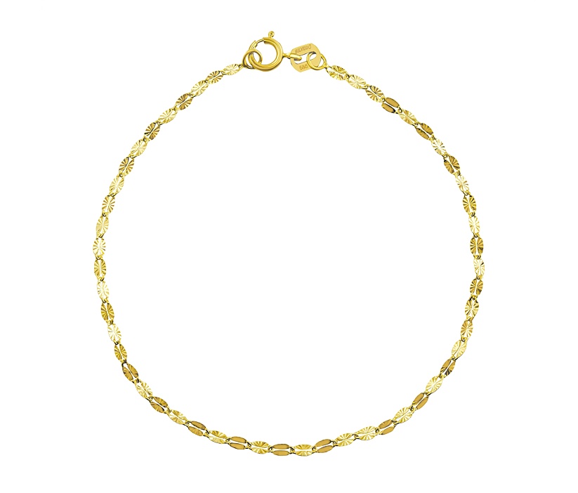 Zlatý náramok Sunburst so zdobenými očkami 2 mm - Y