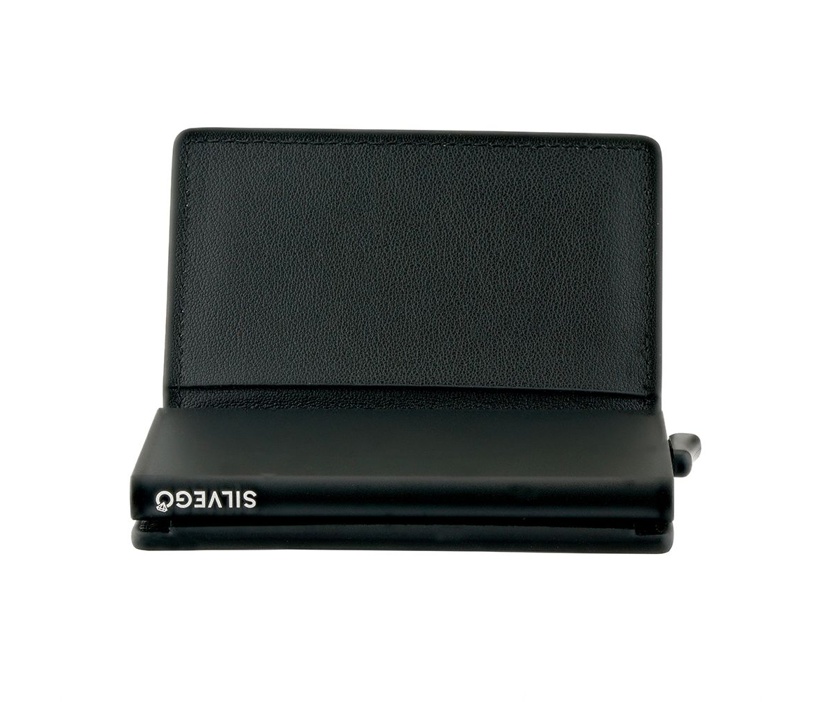 Pouzdro na karty černé z pravé kůže s RFID ochranou