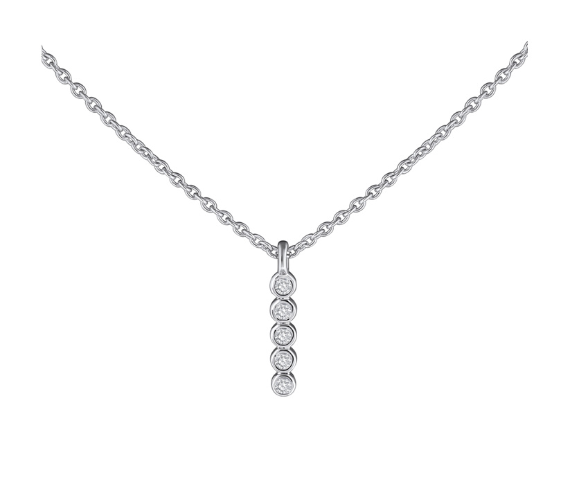 Diamantový náhrdelník Sylwana z bílého zlata 40+5 cm 0,04 ct