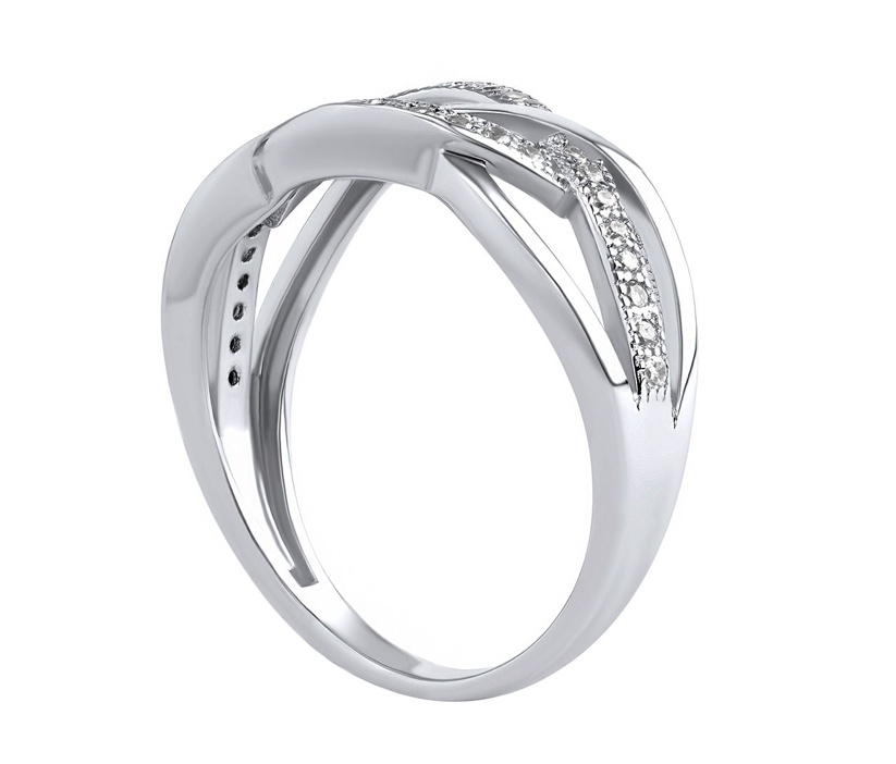 Prsteň ELISA zo striebra s micro zirconia