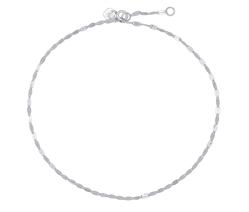 Fußkettchen aus Weißgold Coffee bean - 1,7 mm