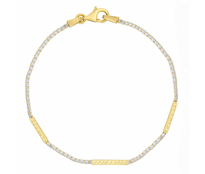 Zlatý náramek Eleganza ze žlutého zlata s Brilliance Zirconia- 2,5 mm