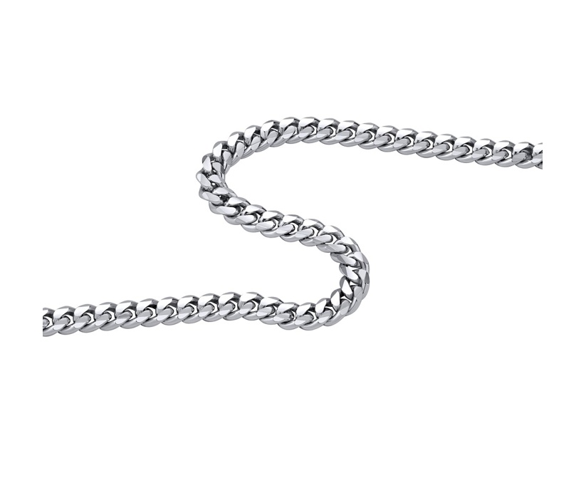 Stříbrný řetěz CURB Pancer 5 mm - rhodiovaný