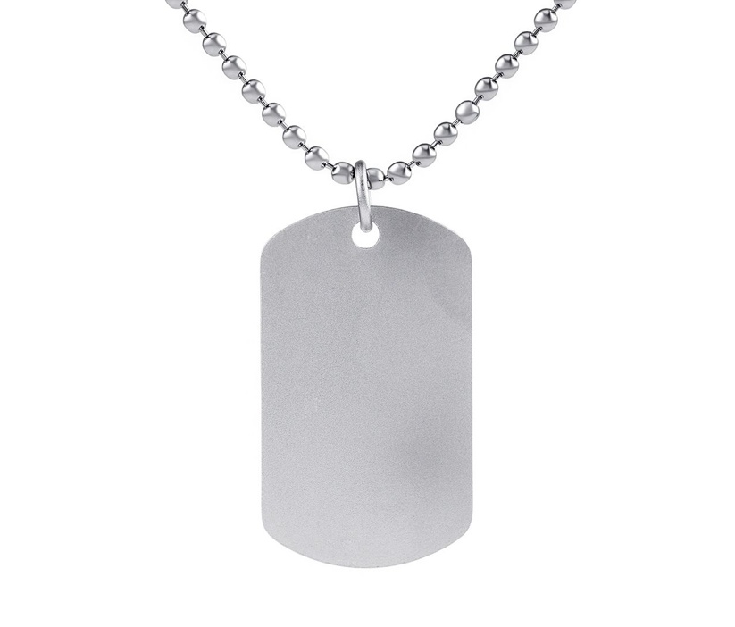 Stříbrný kuličkový řetízek s přívěskem Dog Tag 18x31 mm