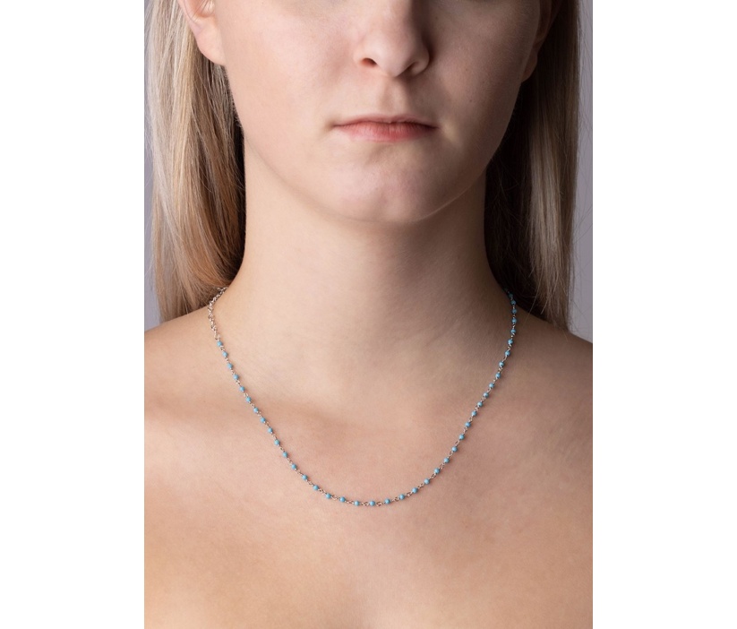 Stříbrný náhrdelník s pravým tyrkysem Arika