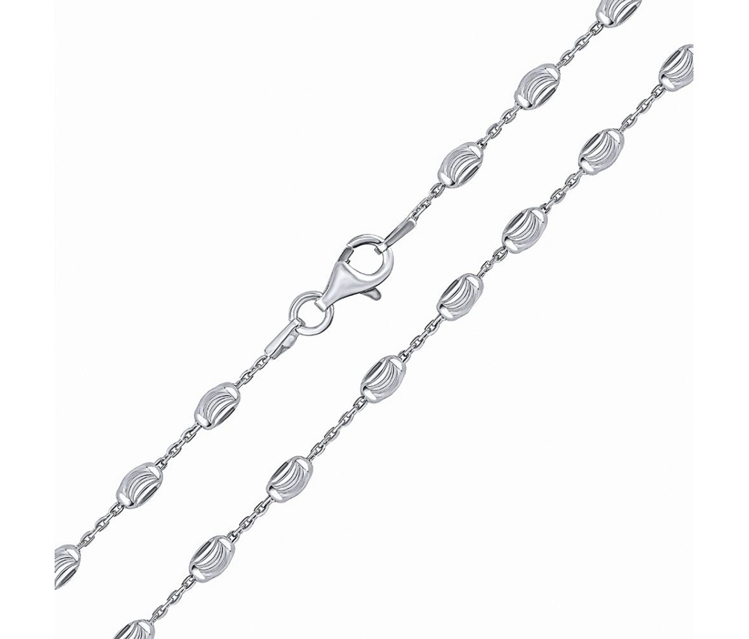 Stříbrný náhrdelník Ostara s broušenými korálky - 3 mm