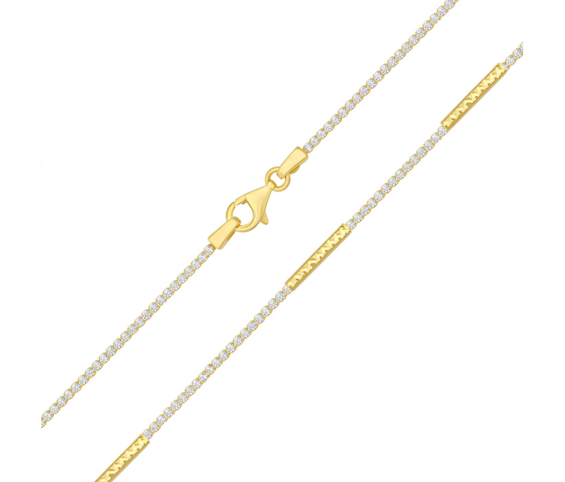 Zlatý náhrdelník Eleganza ze žlutého s brilliance Zirconia - 2,5 mm