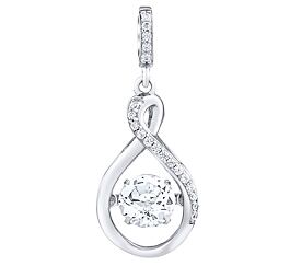 Stříbrná souprava šperků Amalea s tančícím bílým topazem a Brilliance Zirconia