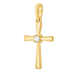Kreuzanhänger mit Diamanten 0,03ct aus Gelbgold 585 Eternal