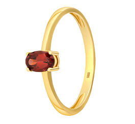 Granatring Ravena aus Gelbgold 585 mit echtem Granat