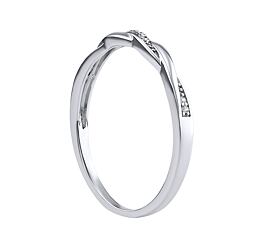 Strieborný prsteň Asumi pletený s Brilliance Zirconia