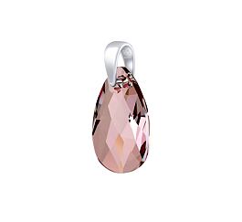 Strieborný prívesok Kvapka 16mm Antique Pink so Swarovski® Crystals