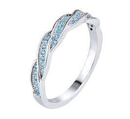Stříbrný prsten IRIS s modrými zirkony Brilliance Zirconia