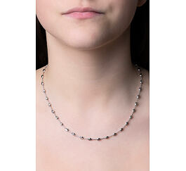 Strieborný náhrdelník Ostara s brúsenými korálkami - 3 mm