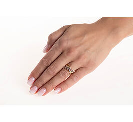 Zlatý prsten Vortena ze žlutého a bílého zlata