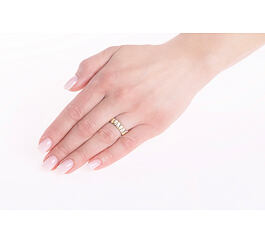 Snubní zlatý prsten Arleana ze žlutého a bílého 14kt zlata